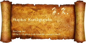 Hupka Kunigunda névjegykártya